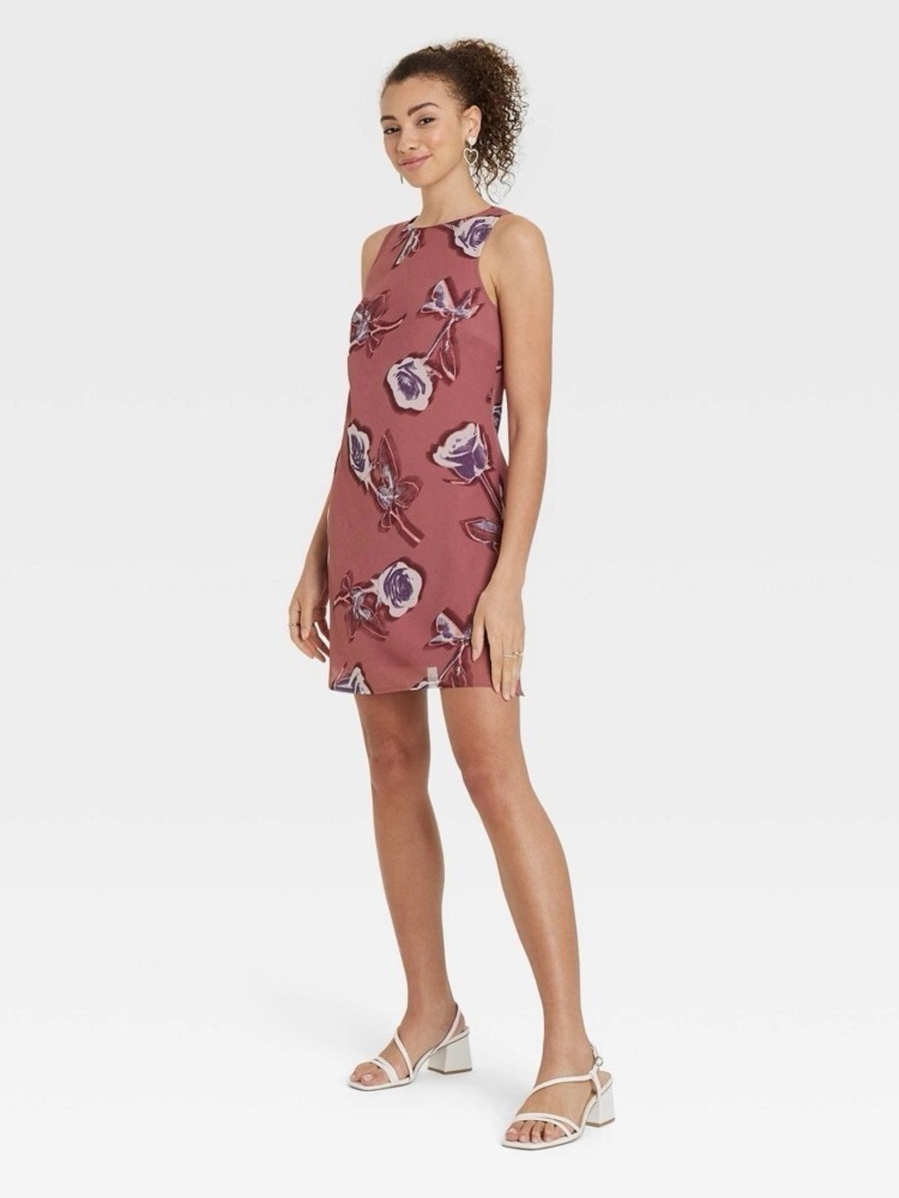 NWOT wild fable Mauve Floral Mini Shift Dress